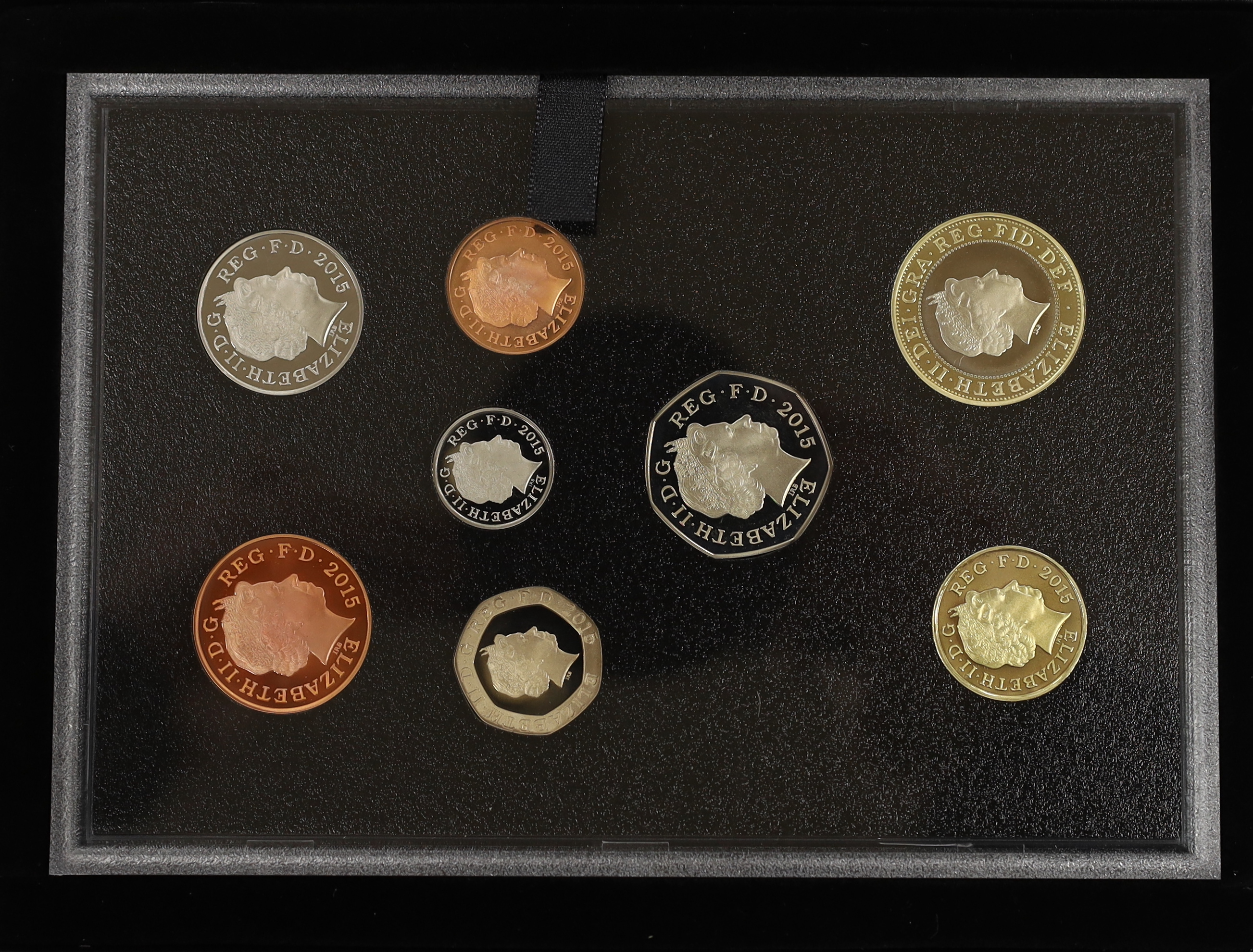 Three Royal Mint UK QEII Proof coin set collector edition for 2013, 2014 and 2015, 3 cases